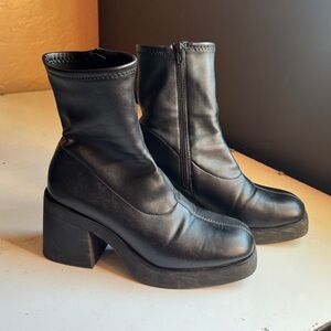 a new day Black Heeled Ankle Boots